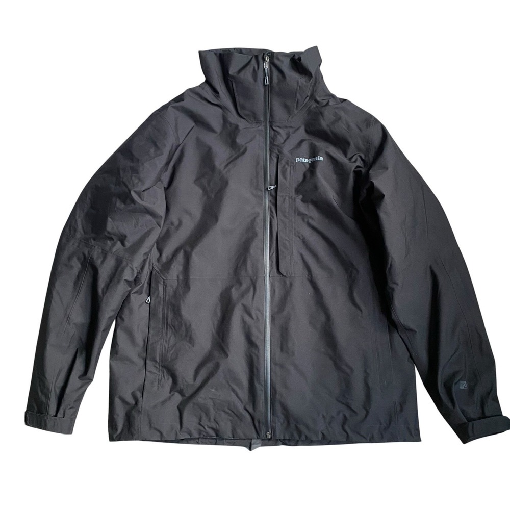 Patagonia Recco 3 in 1 Jacket Size L Black H2No Waterproof with Zip-In Liner
